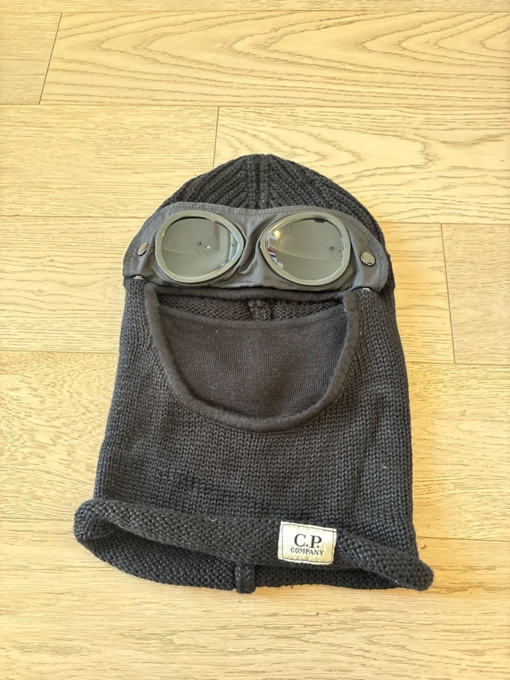 C.P. Company Black Knitted Goggle Hood - Picture 2 of 3